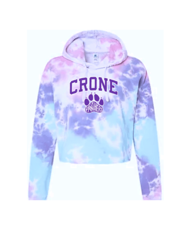 7403 - Junior Ladies Tie-Dye Cropped Fleece Hoodie