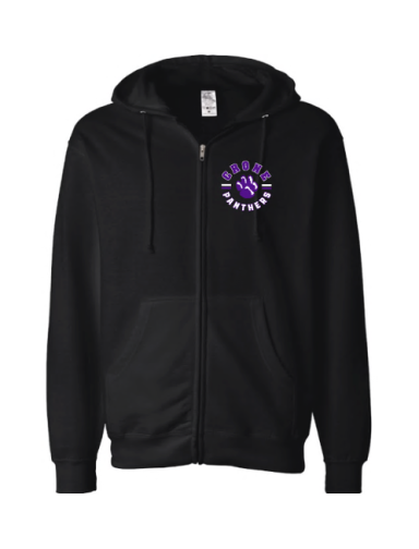 7419 - Black heavy-weight Premium Fleece Full Zip Hoodie