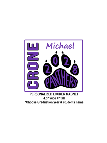 7434 - Personalized Locker Magnet (includes students graduation year & name)