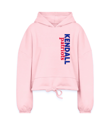 7641 - Girls/Ladies Light Pink waist-length w/inside drawcord Premium Fleece Hoodie