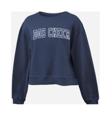 2004 - Ladies Vintage Heather Navy waist-length Crew Neck Fleece