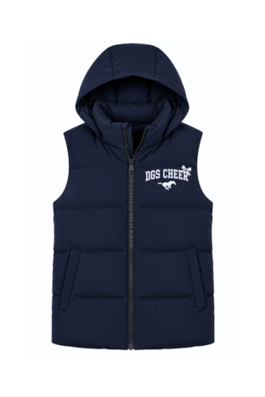 2013 - Women's Navy cold-weather/high performing Hooded Puffy Vest w/embroidered left chest logo