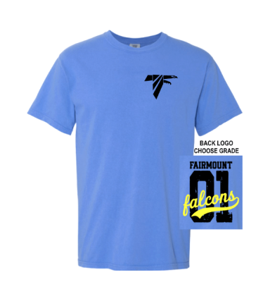 2050 - Comfort Colors heavy-weight Bright Blue Unisex Tee (with Grade on back)