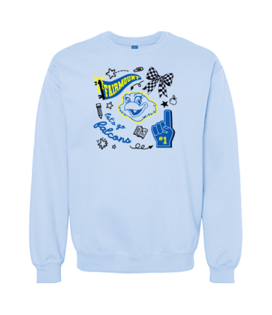 2056 - Light Blue Premium Crewneck Fleece (w/bow logo)