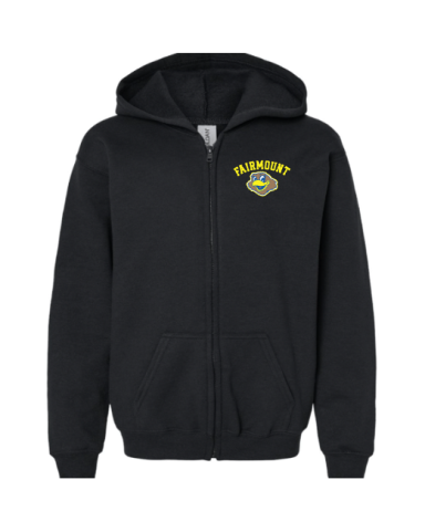 2061 - Black Premium Full Zip Fleece Hoodie