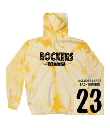 6007 - Light Gold Tie-Dye Fleece Hoodie (includes back number)
