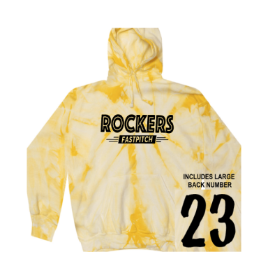 6007 - Light Gold Tie-Dye Fleece Hoodie (includes back number)