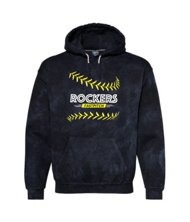 6008 - Black Crystal Tie-Dye Fleece Hoodie