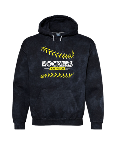 6008 - Black Crystal Tie-Dye Fleece Hoodie