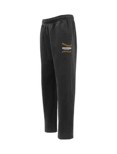 6013 - Black Open-Bottom Premium Fleece Sweatpants