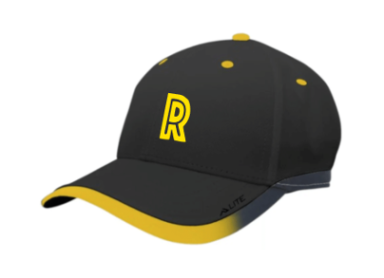6015 - Black/Gold Adjustable Light Series Baseball Cap with lined headband