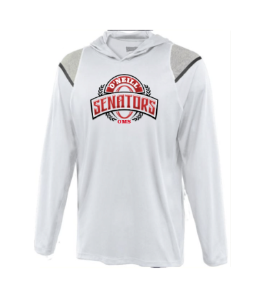 7003 - White/Carbon Performance Hooded Pullover