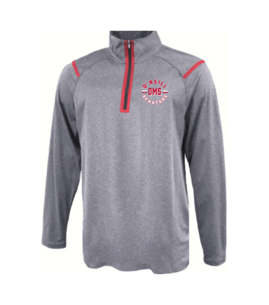 7006 - Graphite/Red Accent 1/4 Zip Performance Pullover