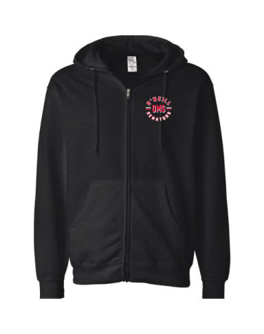 7018 - Black Unisex Premium Fleece Full Zip Hoodie